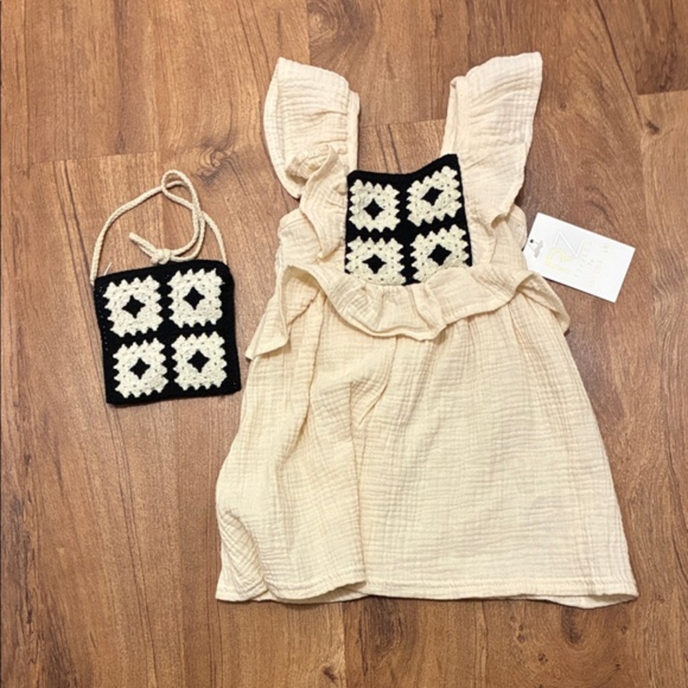 RZ Littles by Rachel Zoe
2T Boho Crochet Dress + Matching Purse | NWT